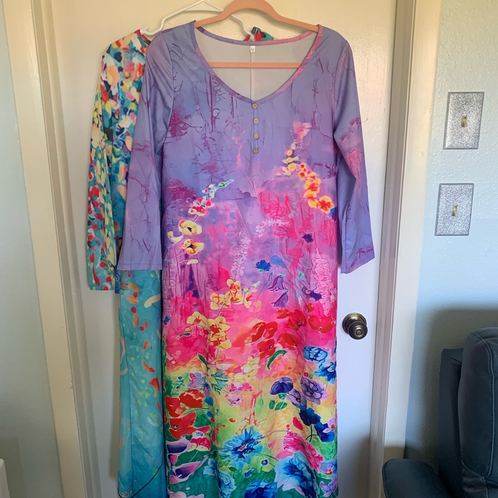 2 NWT Colorful Floral Women's Dress